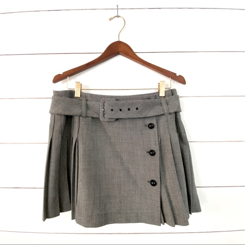 Milly of NY Wool Pleated Skirt | Black&White Size6